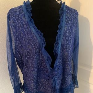 Pretty Angel Embroidery & Lace Sheer Jacket XL
